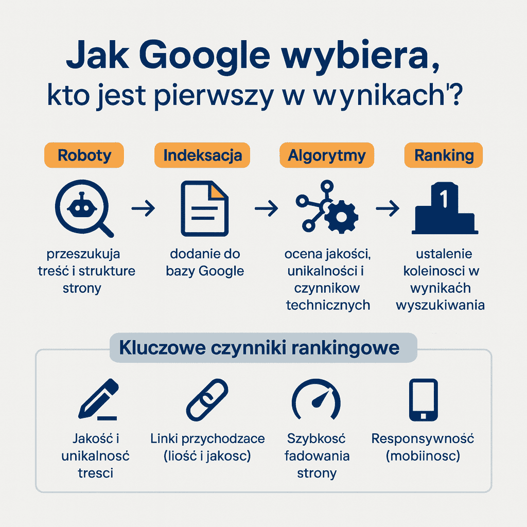 Jak Google wybiera, kto jest pierwszy w wynikach